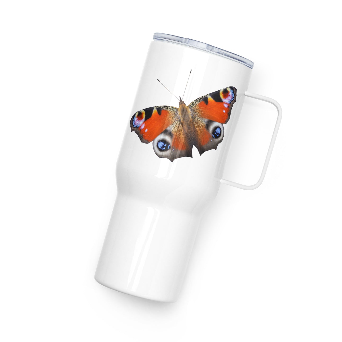 Travel mug with a handle
