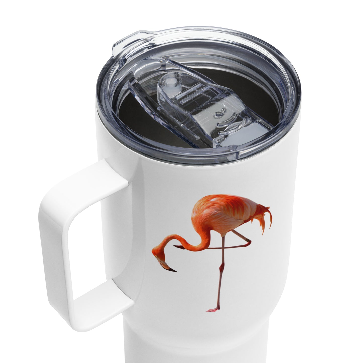 Travel mug with a handle