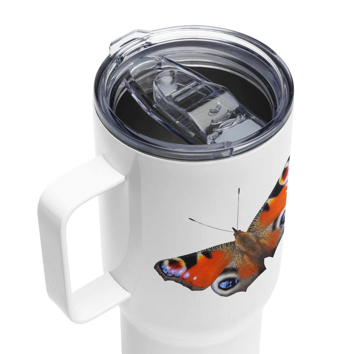 Travel mug with a handle