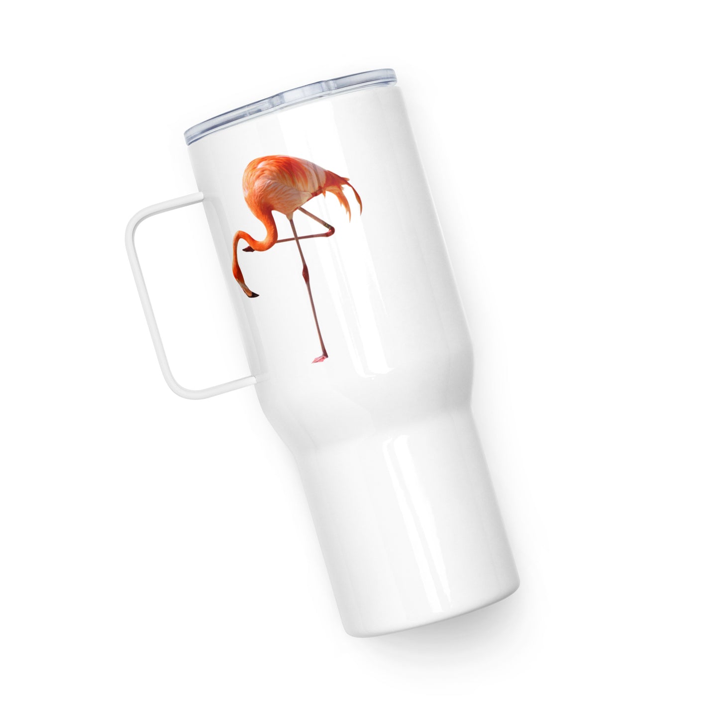 Travel mug with a handle