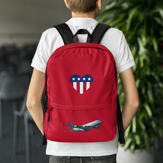 All-Over Print Backpack – Red