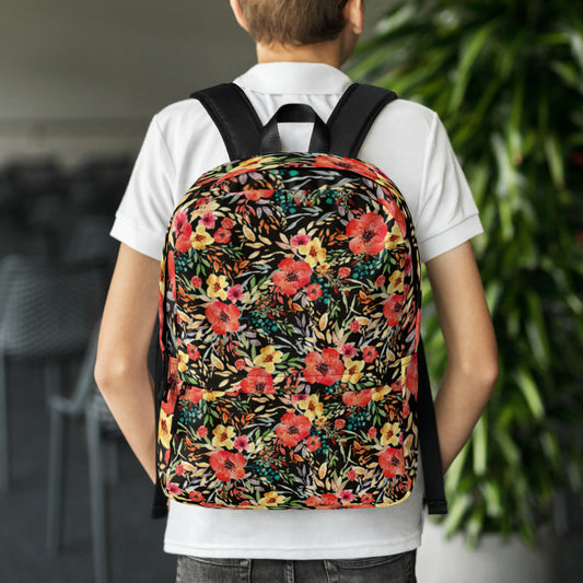 All-Over Print Backpack-Midnight Garden