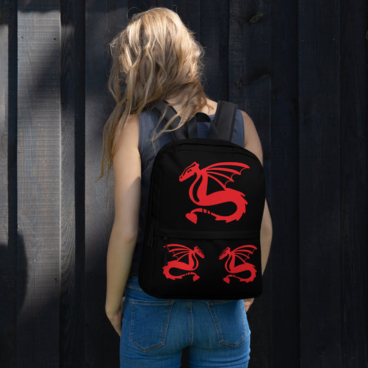 All-Over Print Backpack – Black and Red