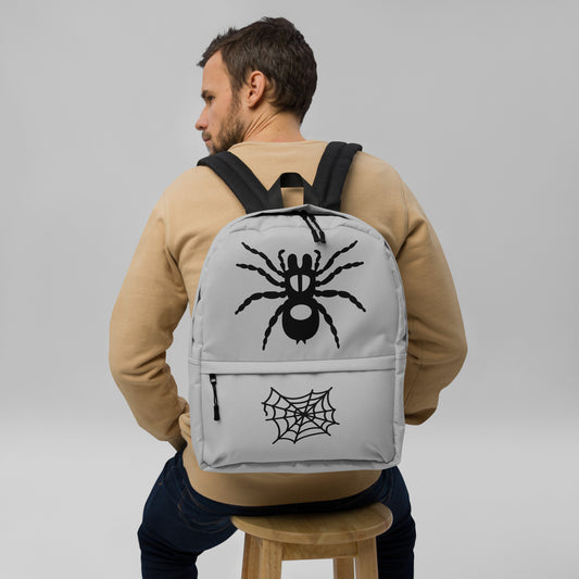 All-Over Print Backpack – Silver and Black