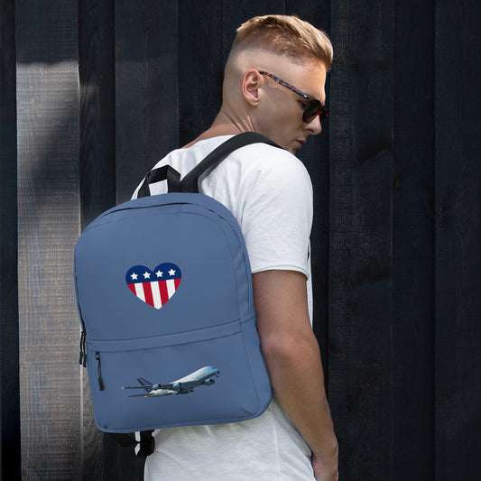 All-Over Print Backpack-Slate Blue
