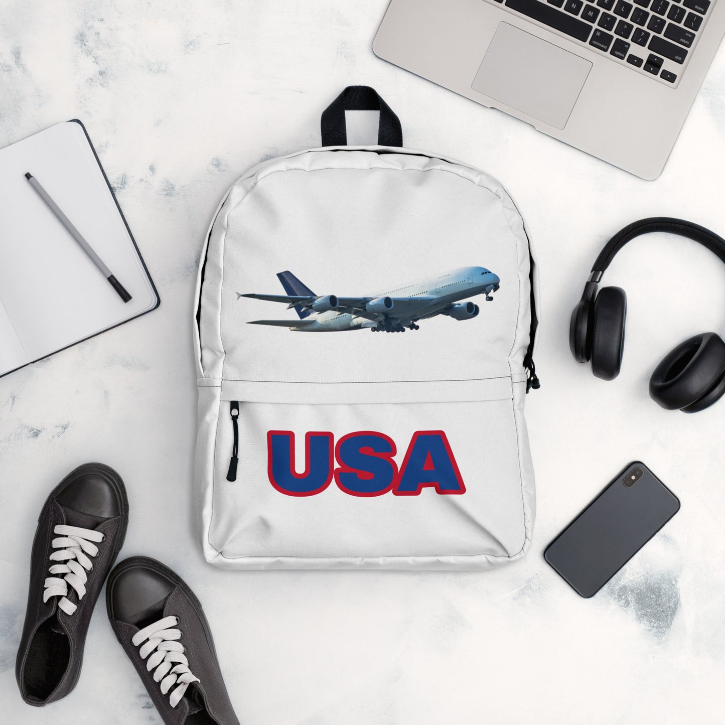 All-Over Print Backpack-White