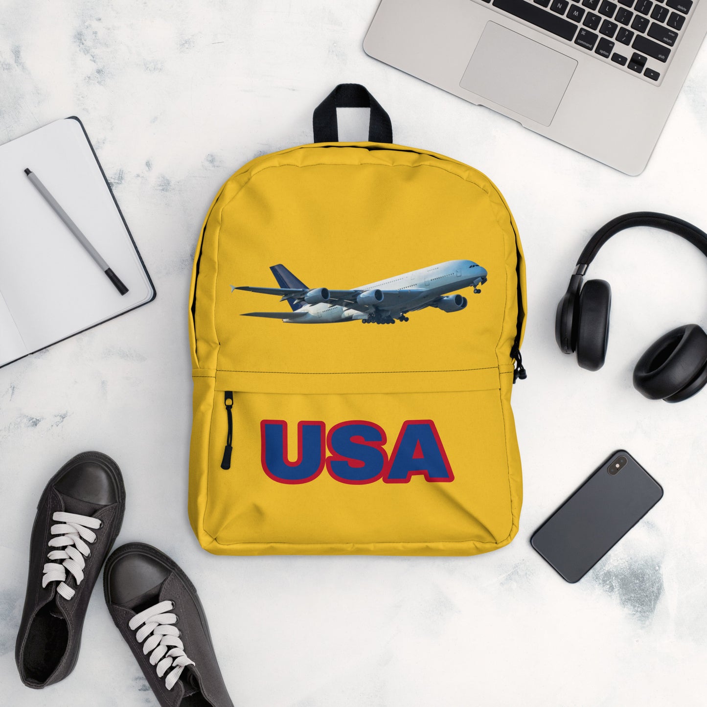All-Over Print Backpack – Yellow