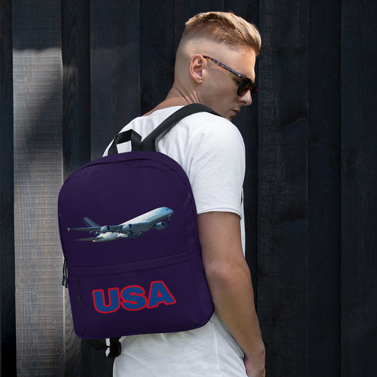 All-Over Print Backpack – Deep Purple
