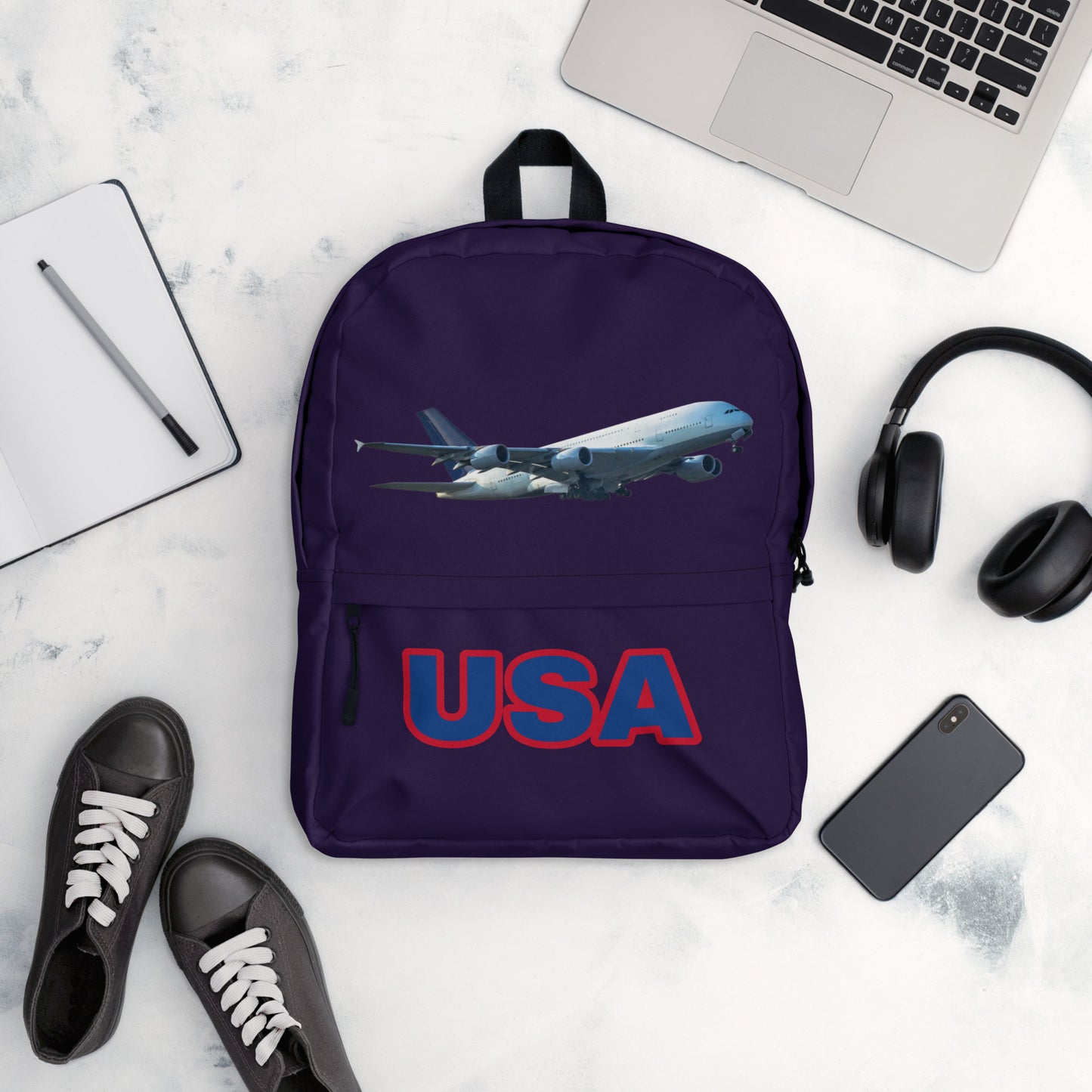 All-Over Print Backpack – Deep Purple