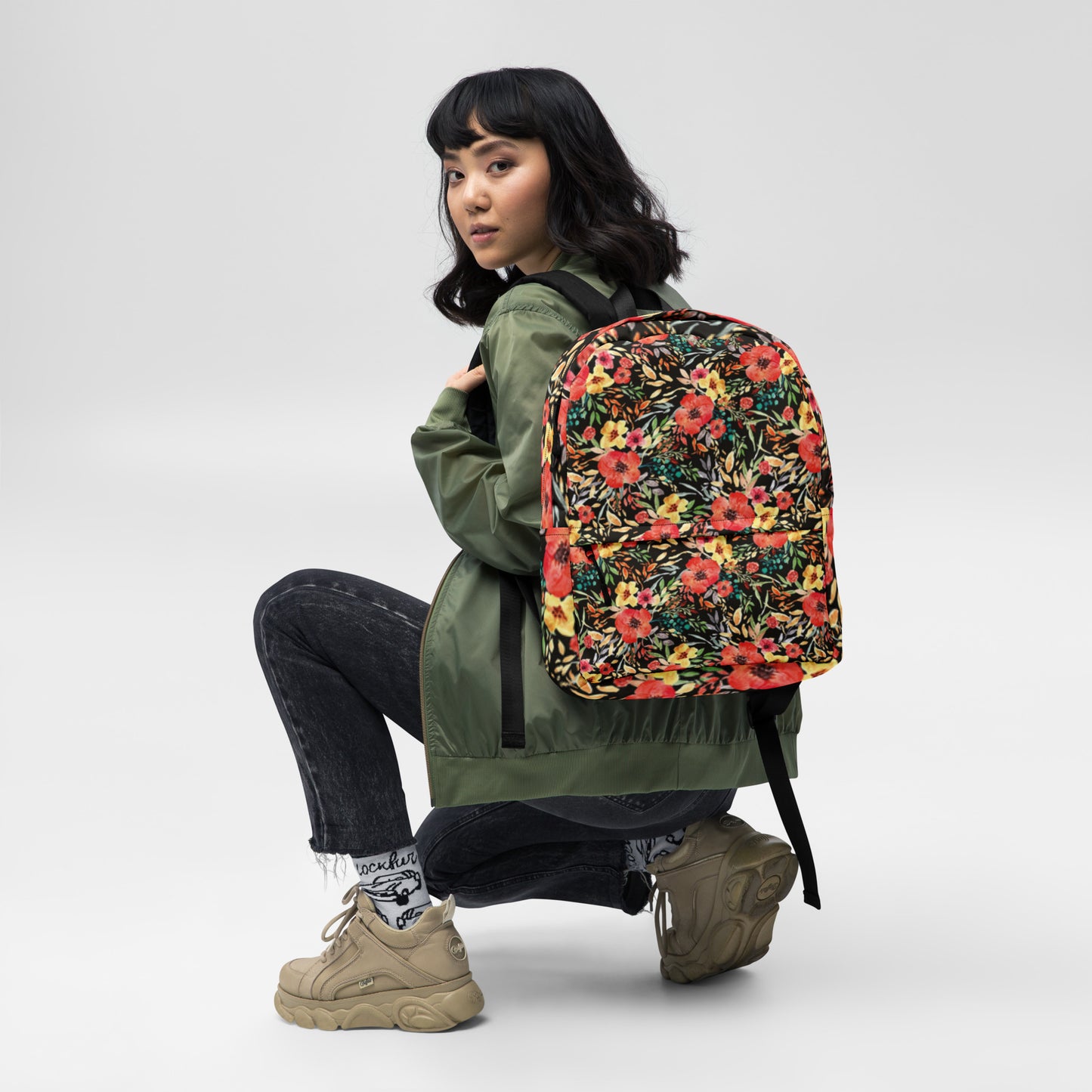 All-Over Print Backpack-Midnight Garden