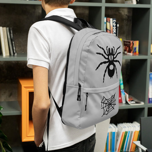 All-Over Print Backpack – Silver and Black