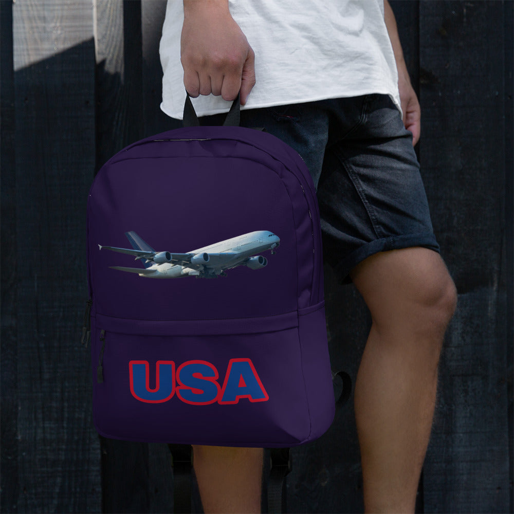 All-Over Print Backpack – Deep Purple