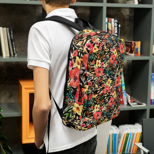 All-Over Print Backpack-Midnight Garden