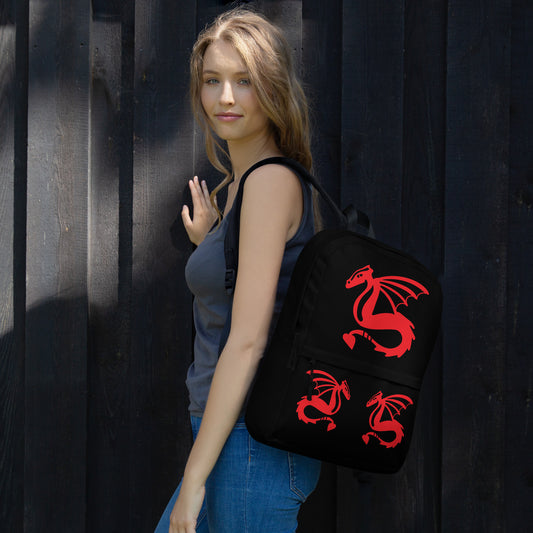 All-Over Print Backpack – Black and Red