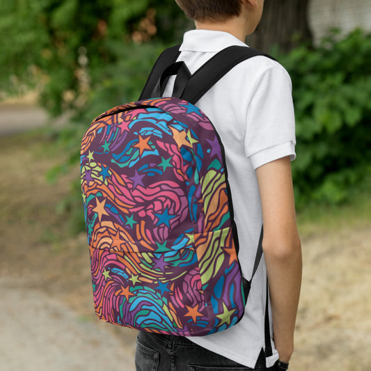 All-Over Print Backpack – Rainbow Starburst