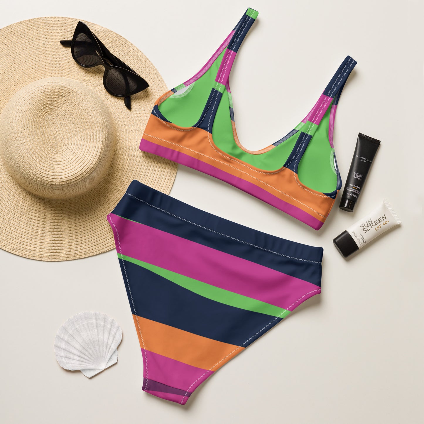 Recycled high-waisted bikini