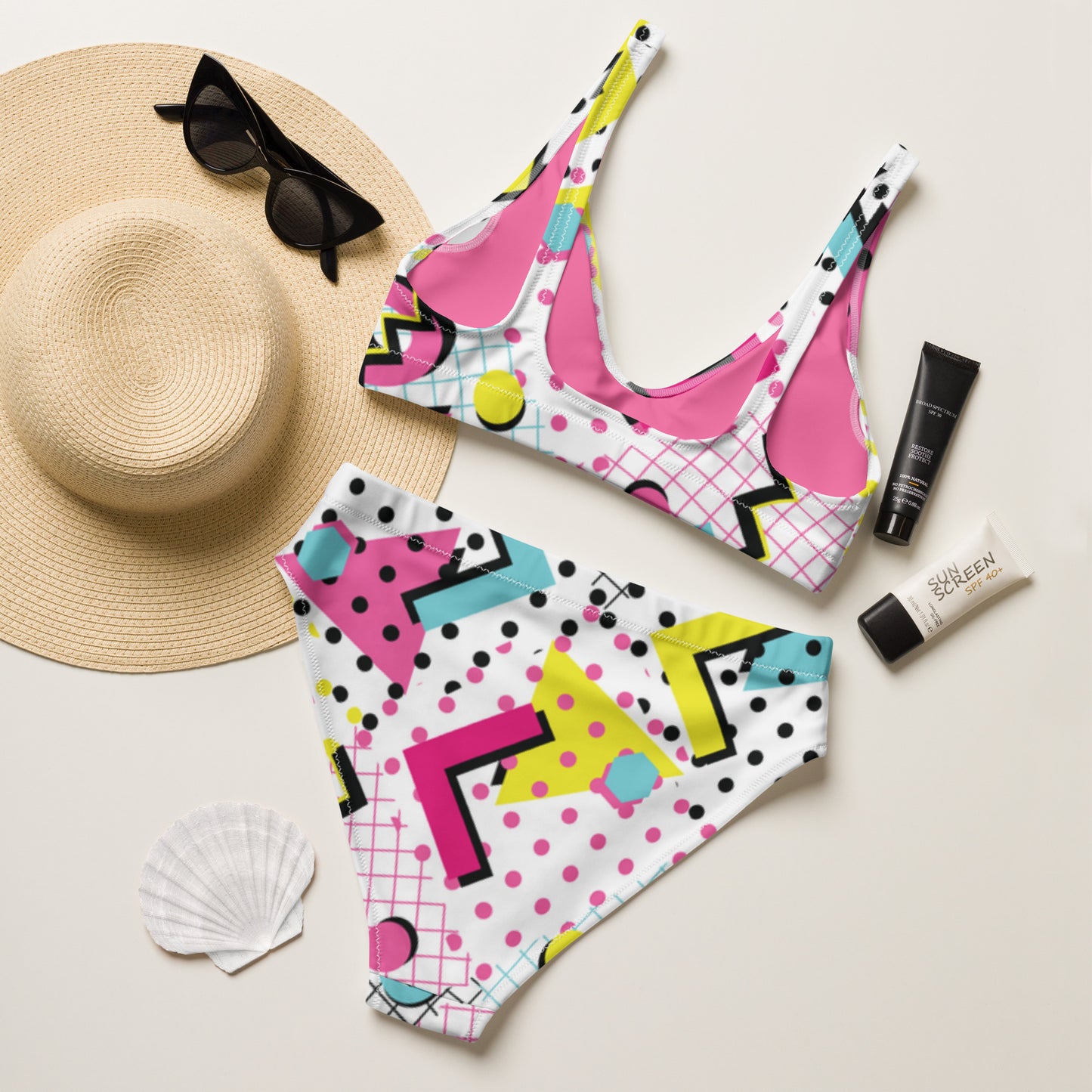 Recycled high-waisted bikini