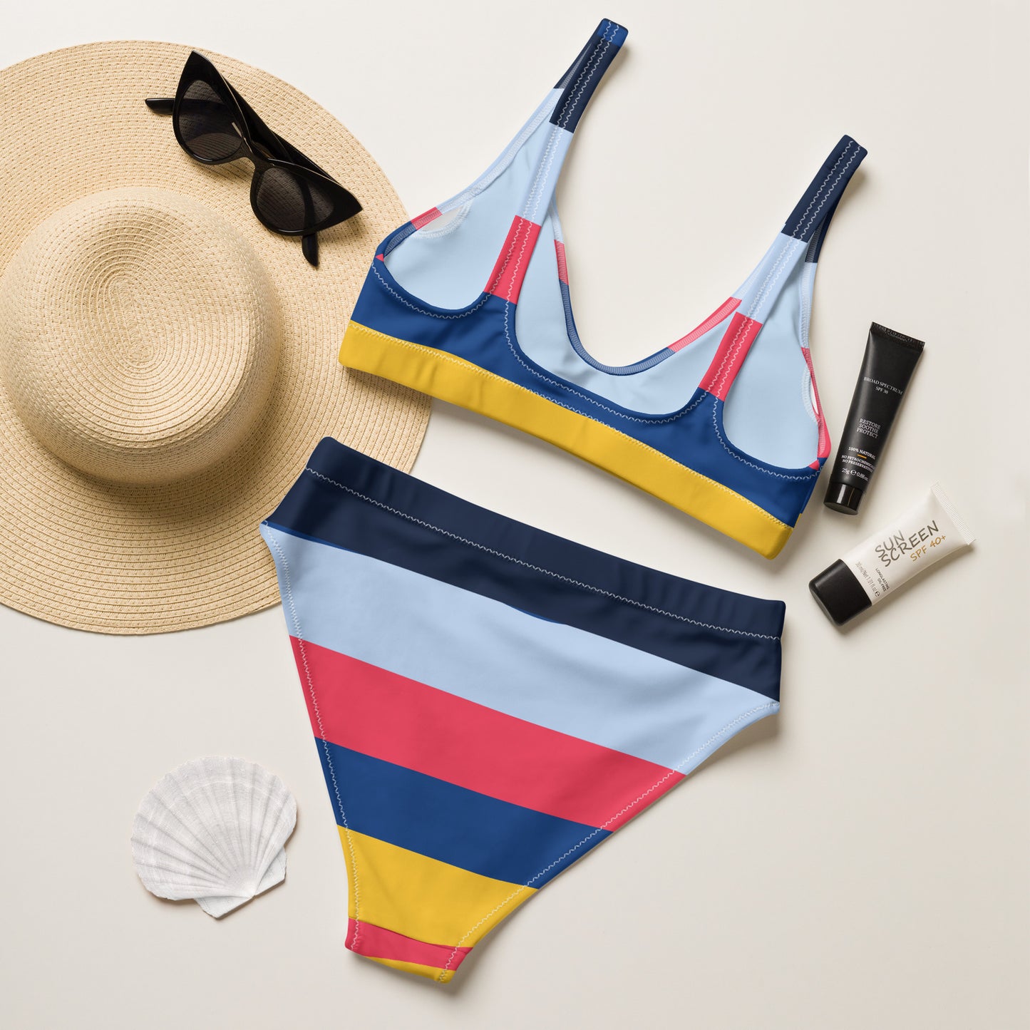 Recycled high-waisted bikini