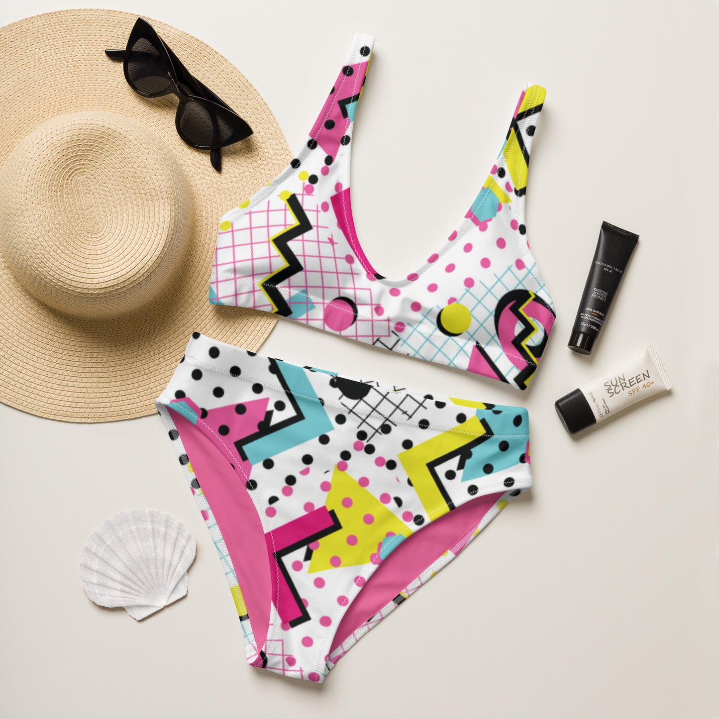 Recycled high-waisted bikini