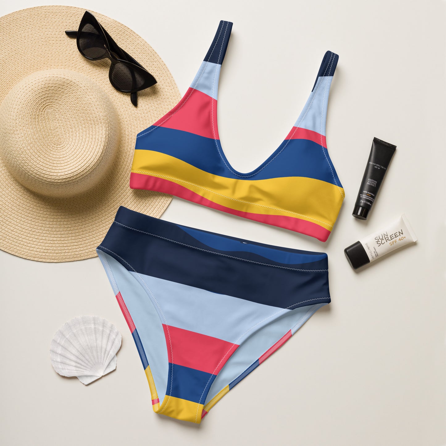 Recycled high-waisted bikini