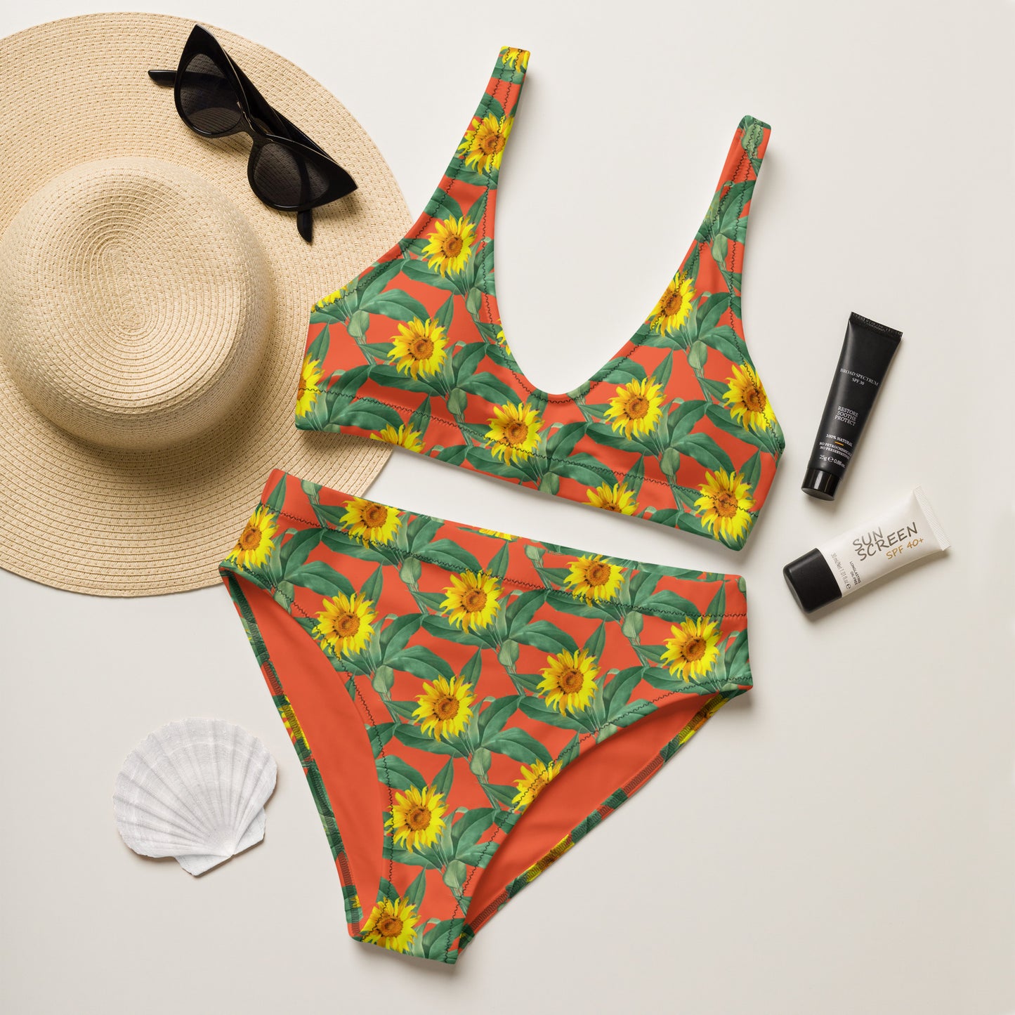 Recycled high-waisted bikini